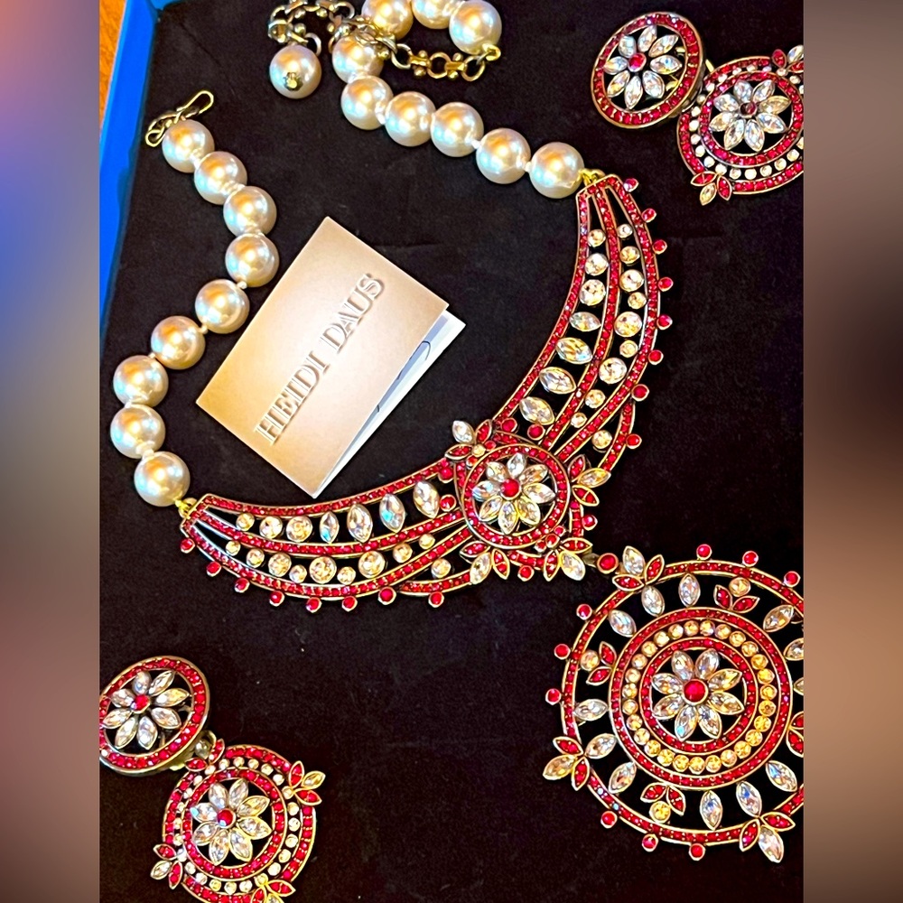Heidi Daus French Twist Red Jewelry Set